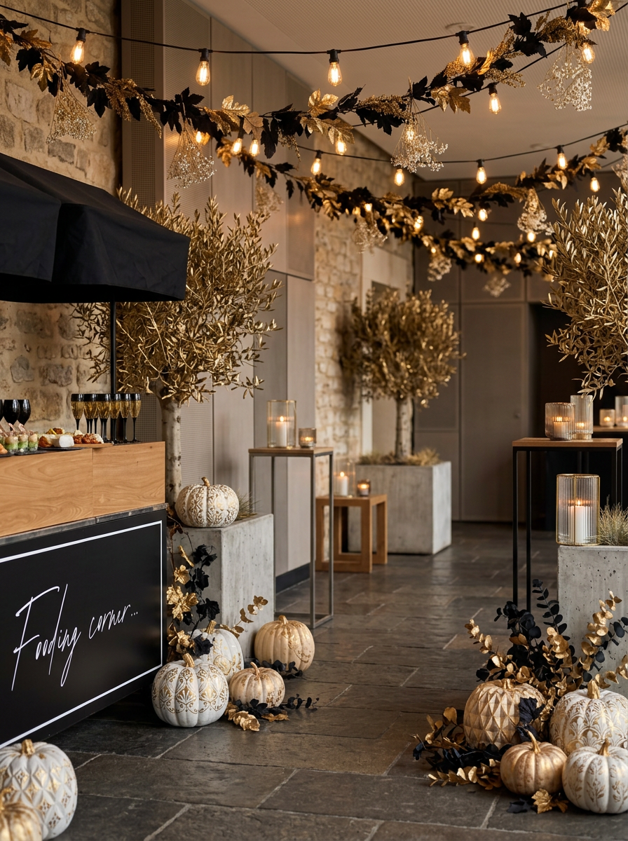 Stand gourmand décoré pour Halloween