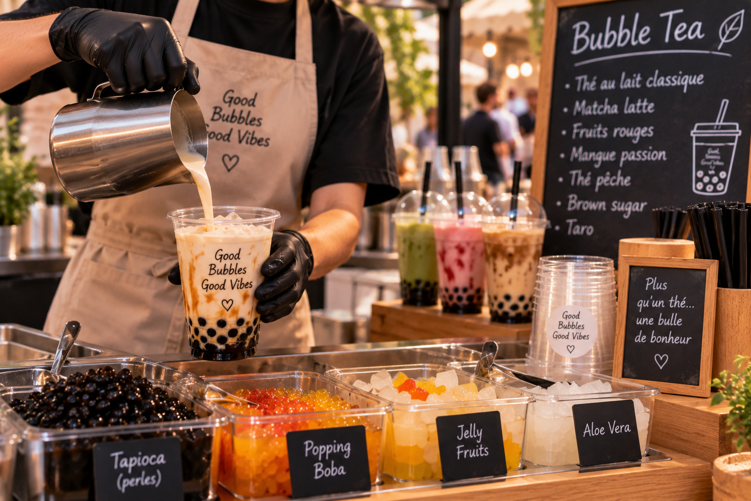 Bubble tea coloré