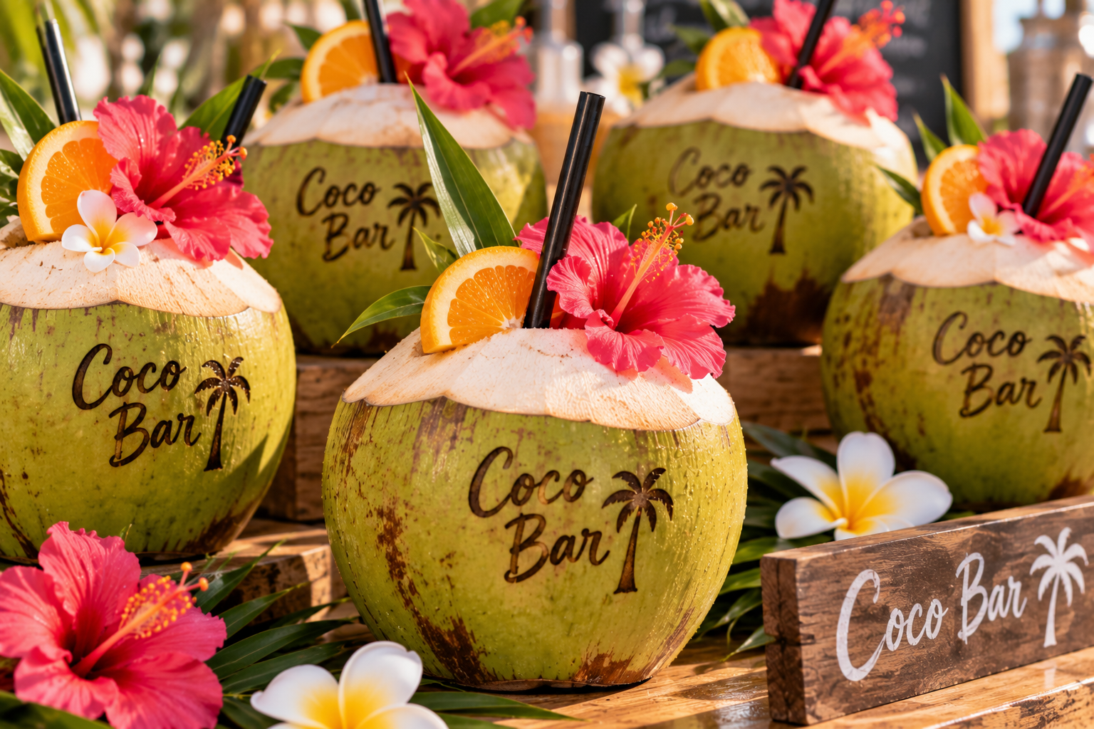 Cocktails préparés au Coco Bar