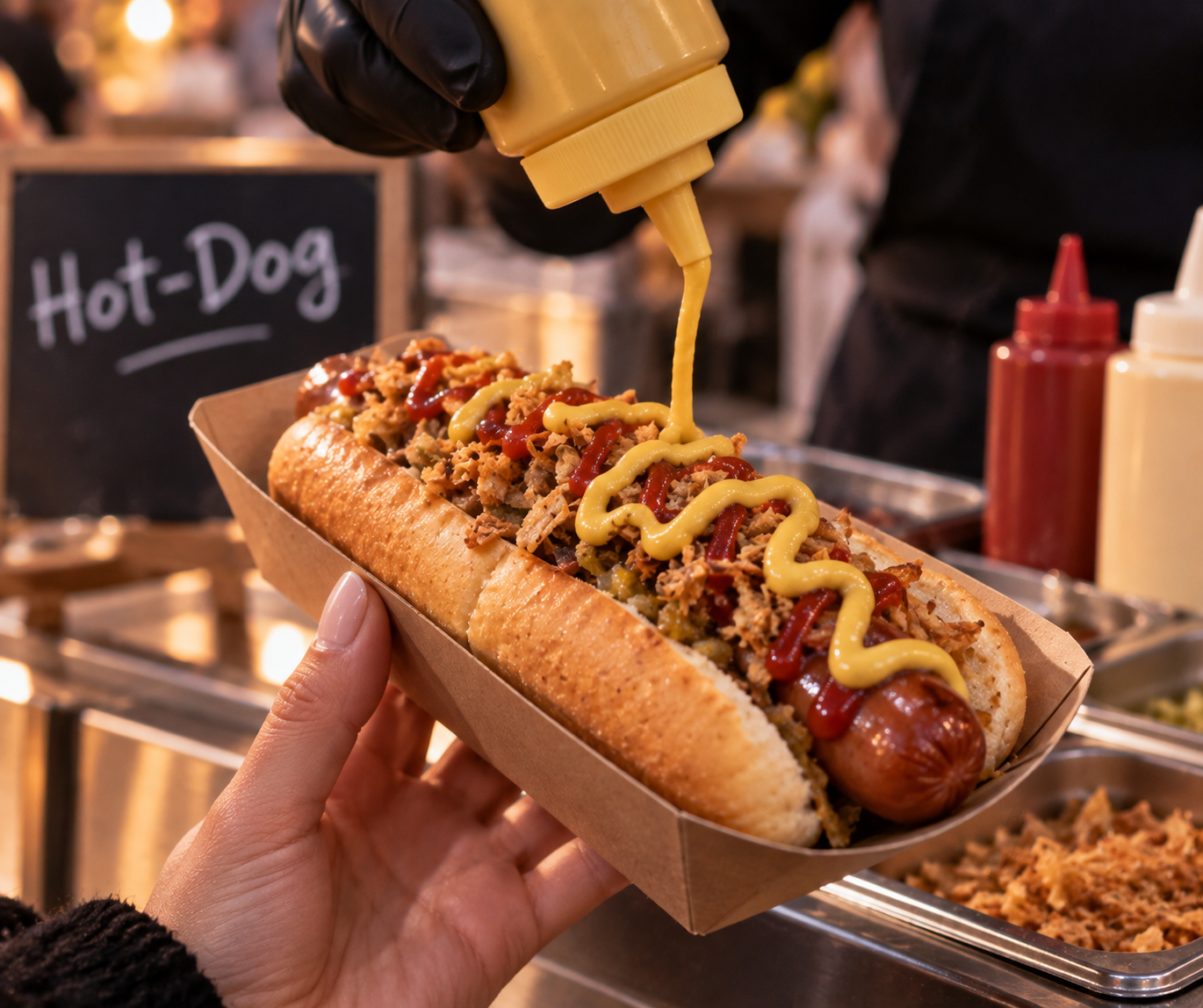 Stand hot-dogs WSHD Food préparé pour un événement