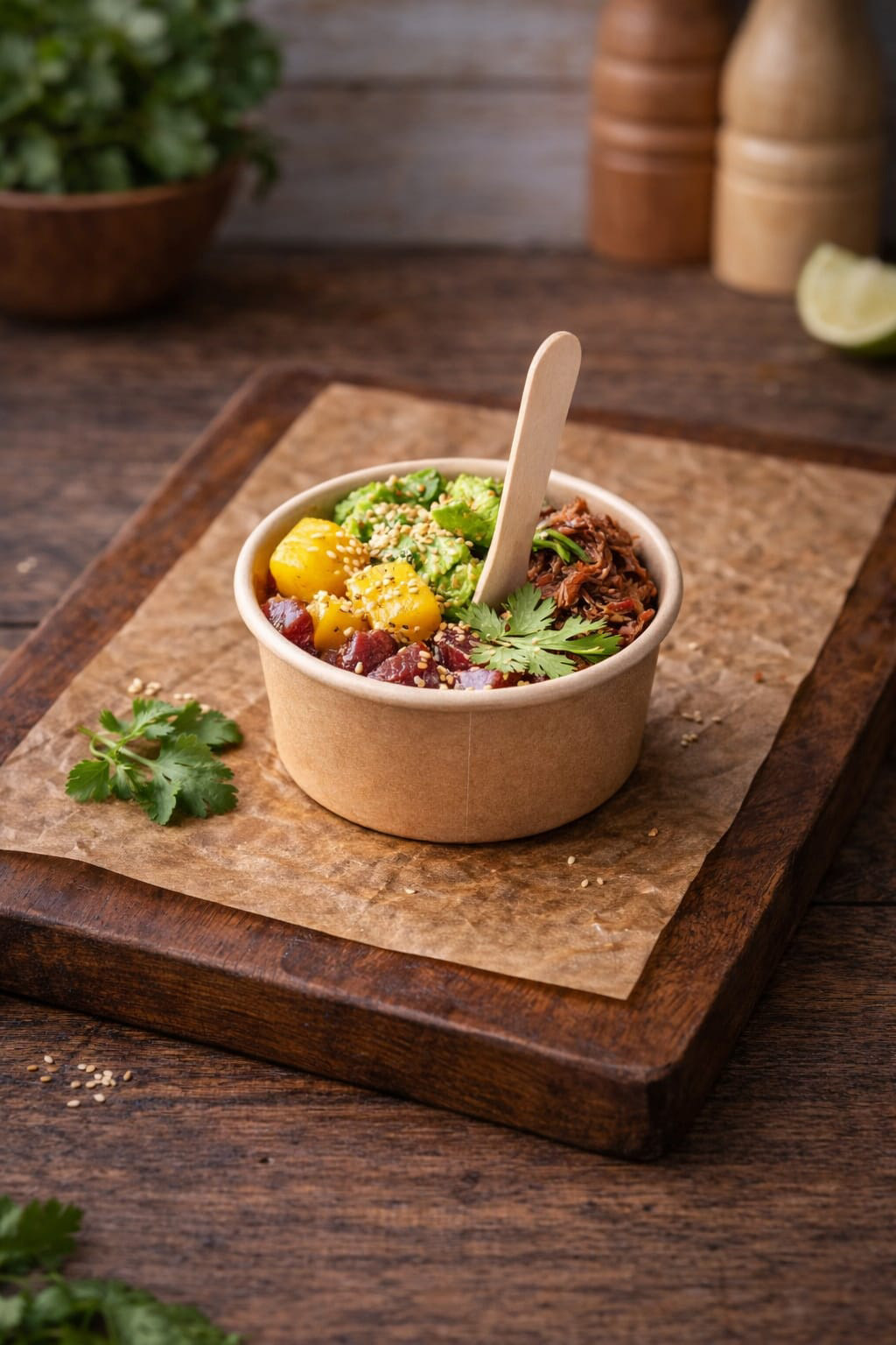 Mini bowl salé préparé pour une animation événementielle