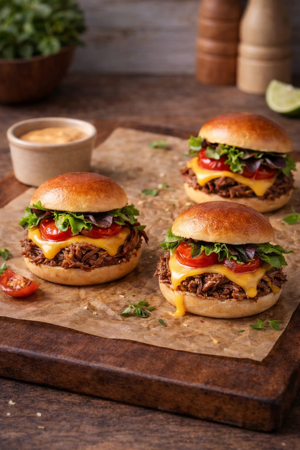 Mini burger servi dans le cadre d'une animation culinaire