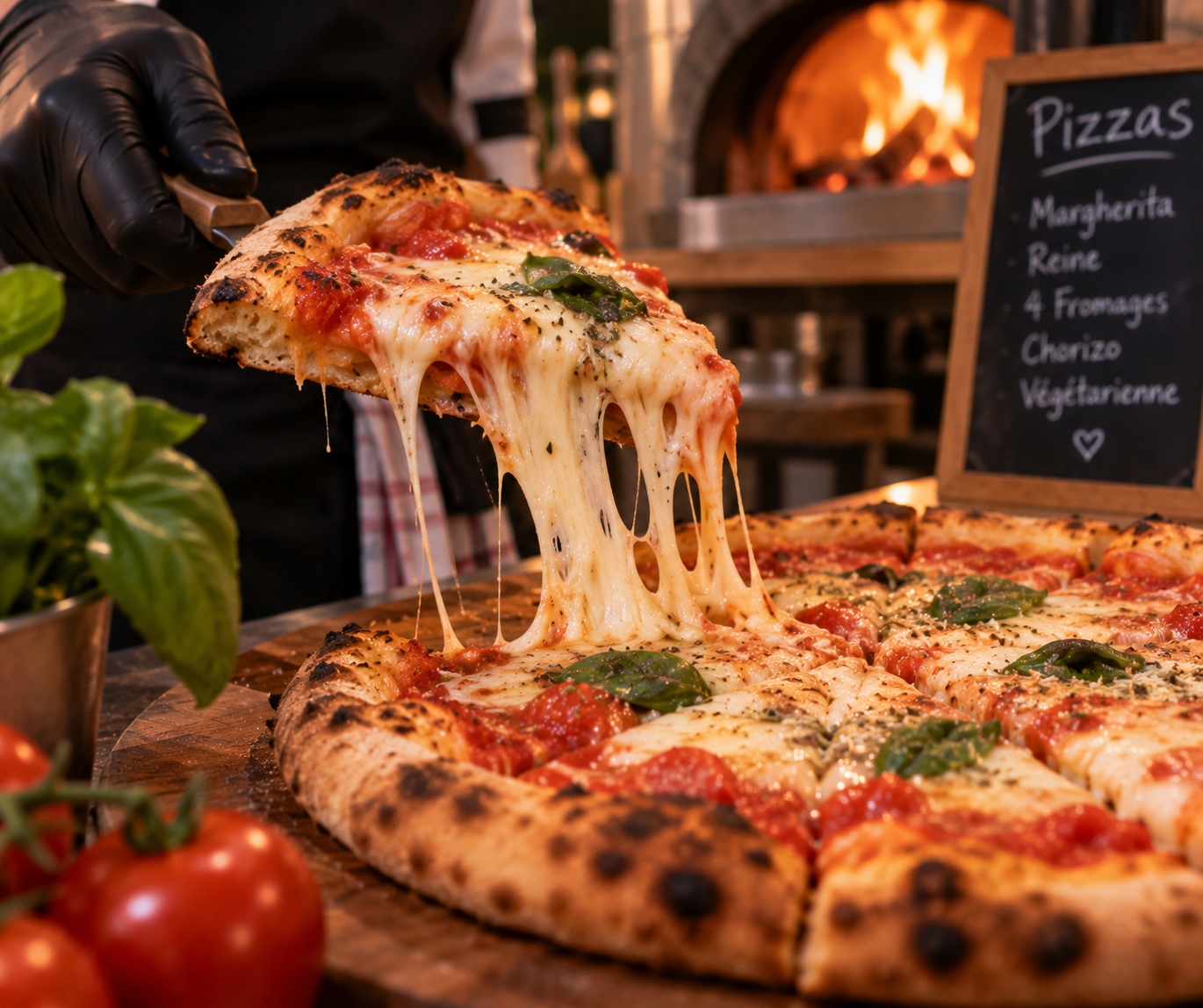 Pizza italienne garnie préparée minute