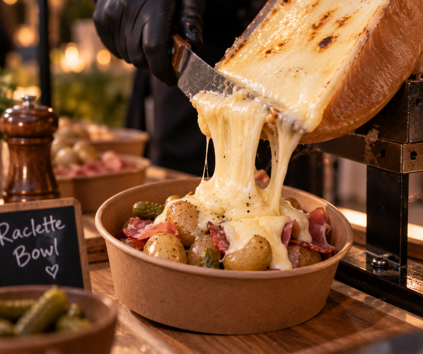 Raclette bowl avec charcuteries