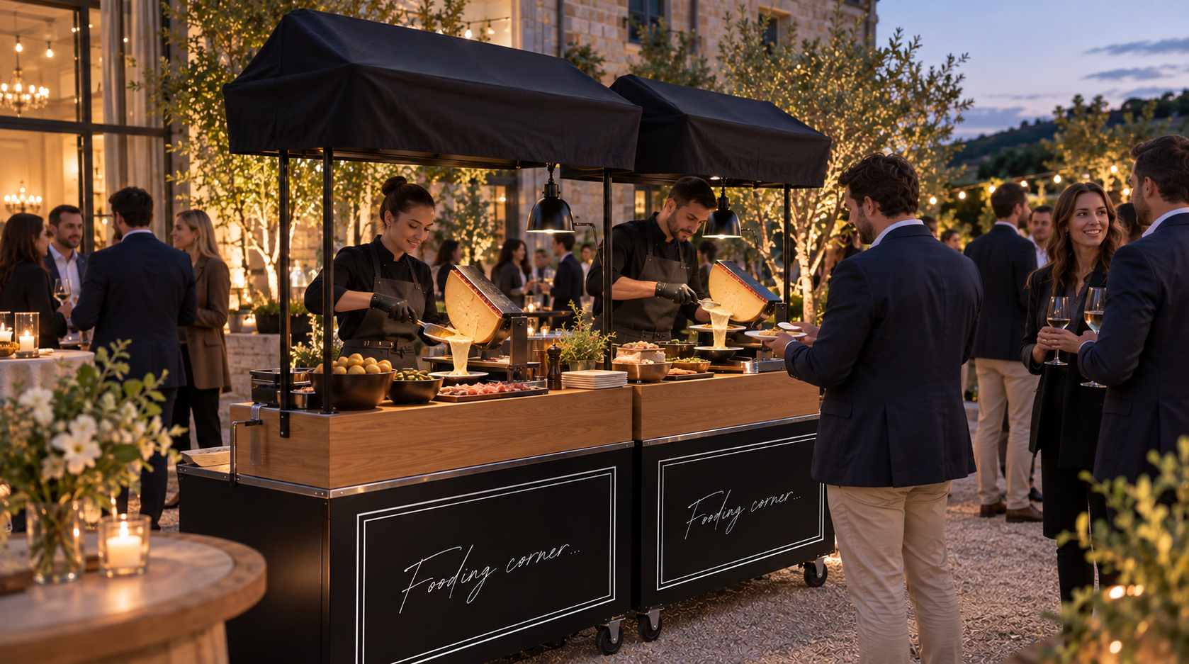 Stand de raclette en service