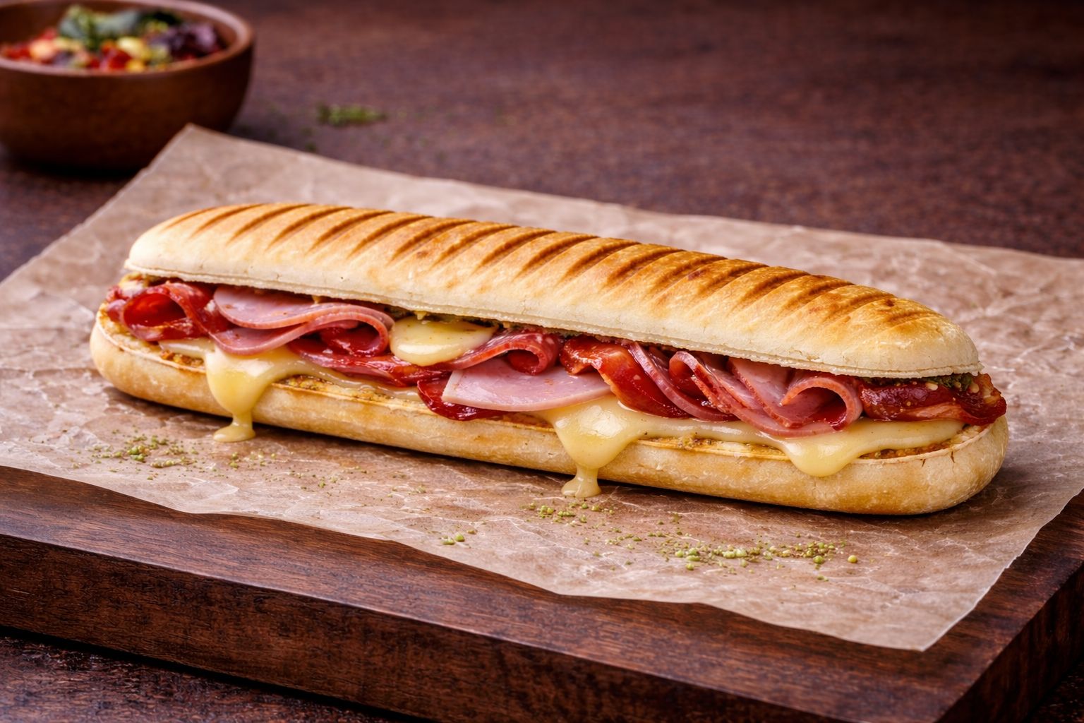 Panini grillé préparé pour un événement